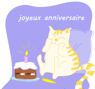 GIF animés joyeux anniversaire chat